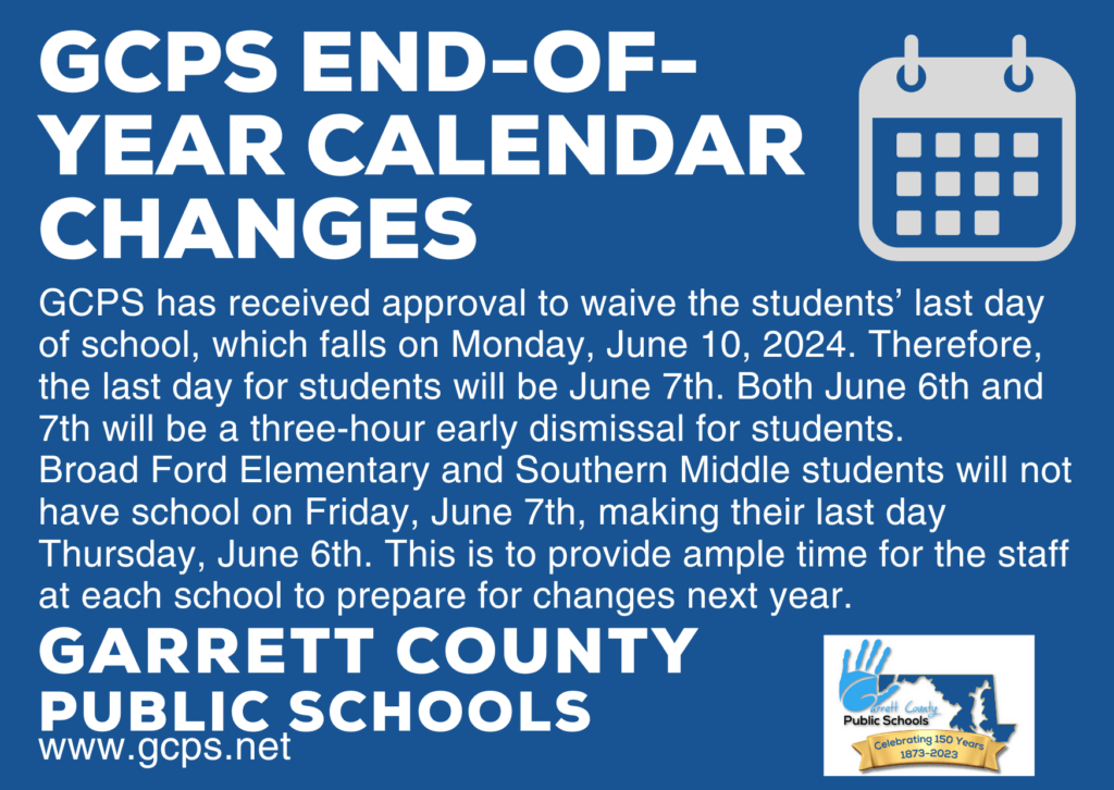 Garrett County Public School End-of-Year Calendar Changes at Deep Creek Lake, MD
