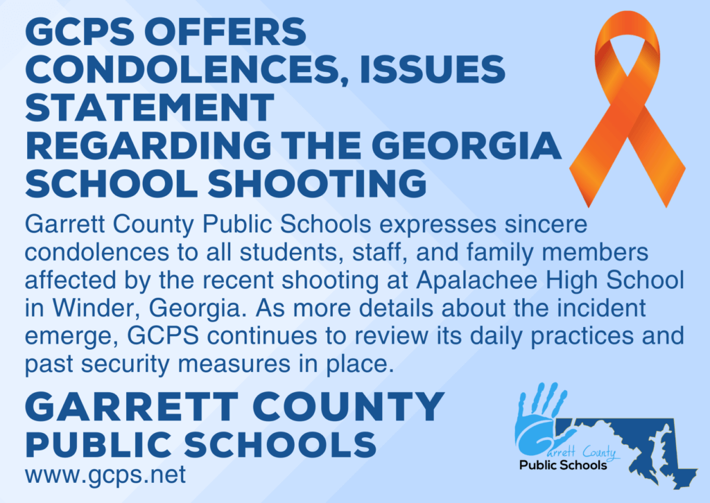 Garrett County Public Schools Offers Condolences, Issues Statement Regarding the Georgia School Shooting at Deep Creek Lake, MD