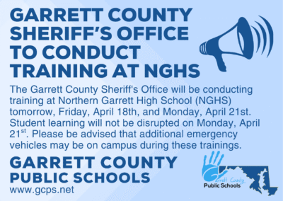 Garrett County Sheriff’s Office to Conduct Training at NGHS