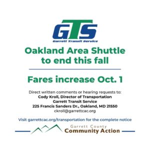 Garrett Transit Service (Press Release)