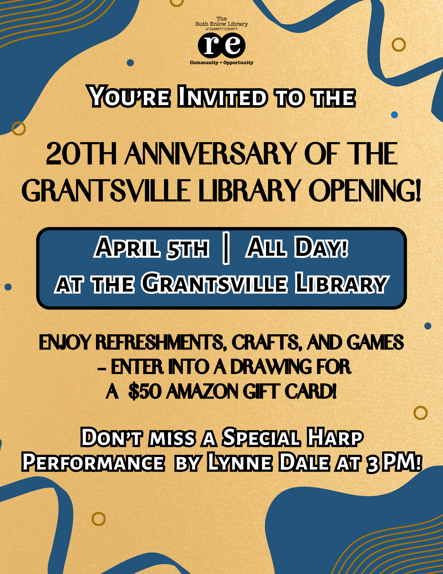 Grantsville Library Opening 20th Anniversary at Deep Creek Lake, MD