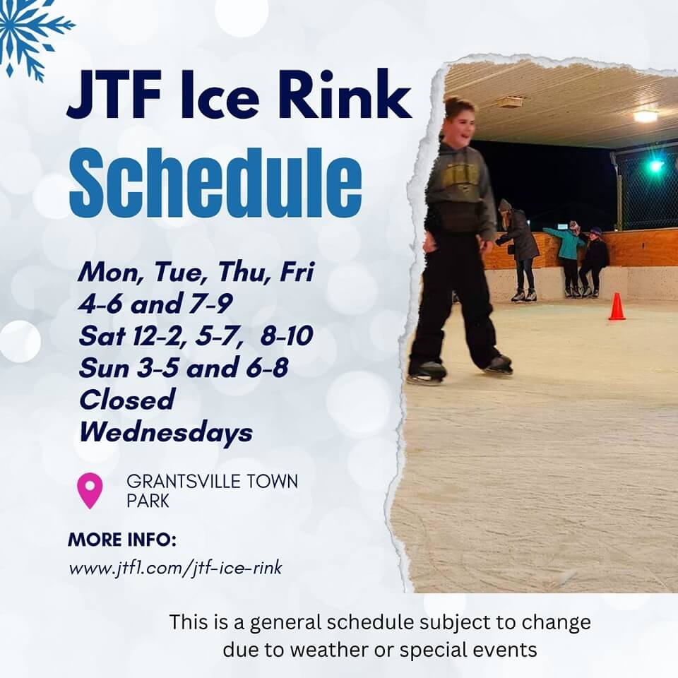 Grantsville Town Park JTF Ice Rink Schedule at Deep Creek Lake, MD