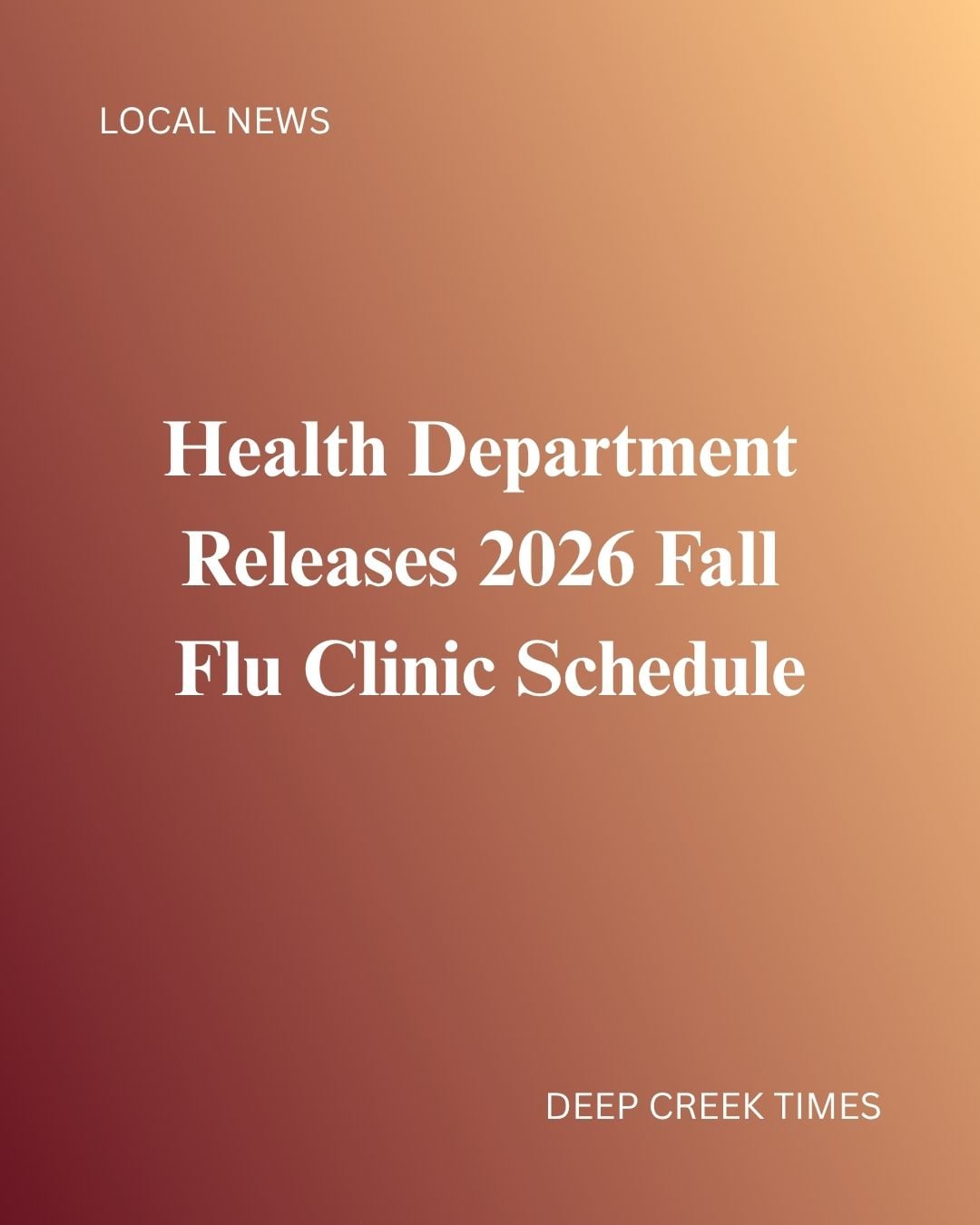 Health Department Releases 2026 Fall Flu Clinic Schedule Health Department Releases 2026 Fall Flu Clinic Schedule