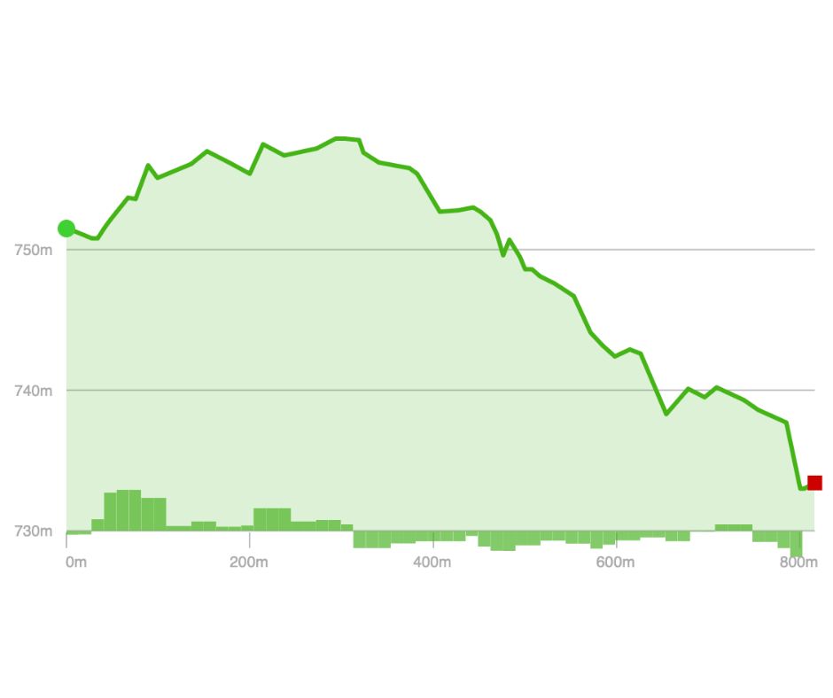 Elevation Profile - Blue Blazes (Herrington Manor State Park)