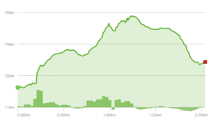 Elevation Profile - Snaggy Mtn Snowmobile Trail 2 (Herrington Manor State Park)