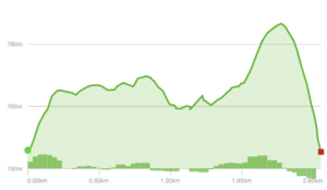 Elevation Profile - Snaggy Mtn Snowmobile Trail 3 (Herrington Manor State Park)