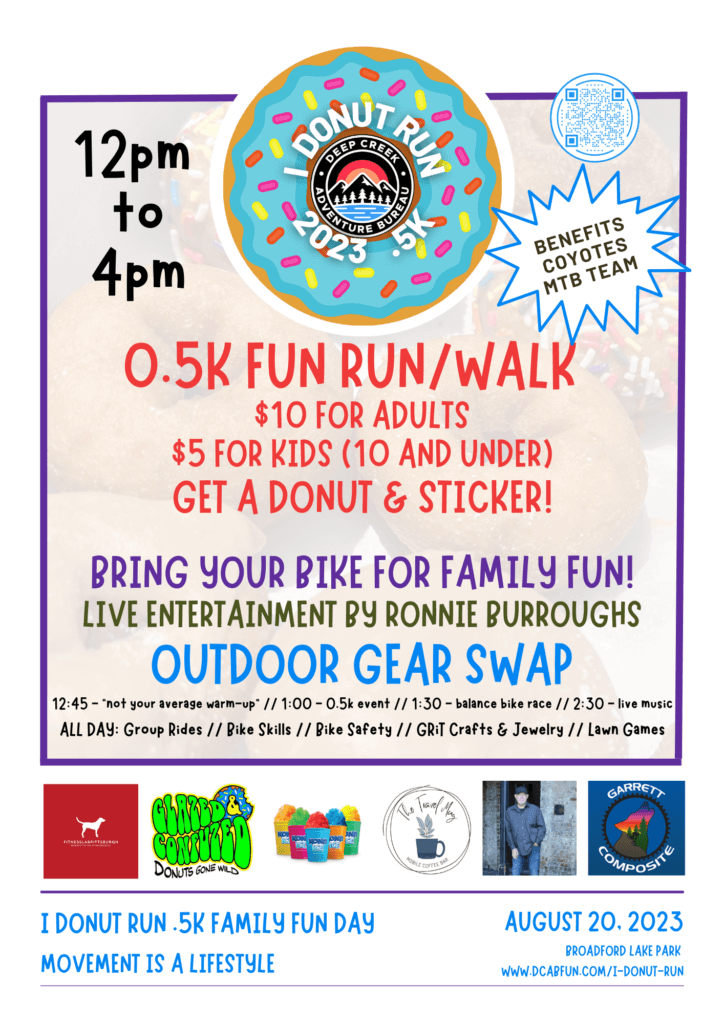 I Donut Run 0.5k Family Fun Day This Weekend at Broadford Lake Park at Deep Creek Lake, MD