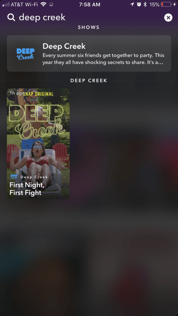 Deep Creek Snapchat Original Screenshot