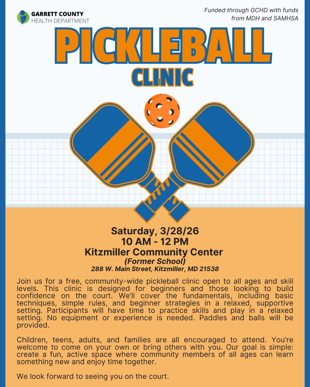 Kitzmiller Pickleball Clinic (Deep Creek Lake, MD)