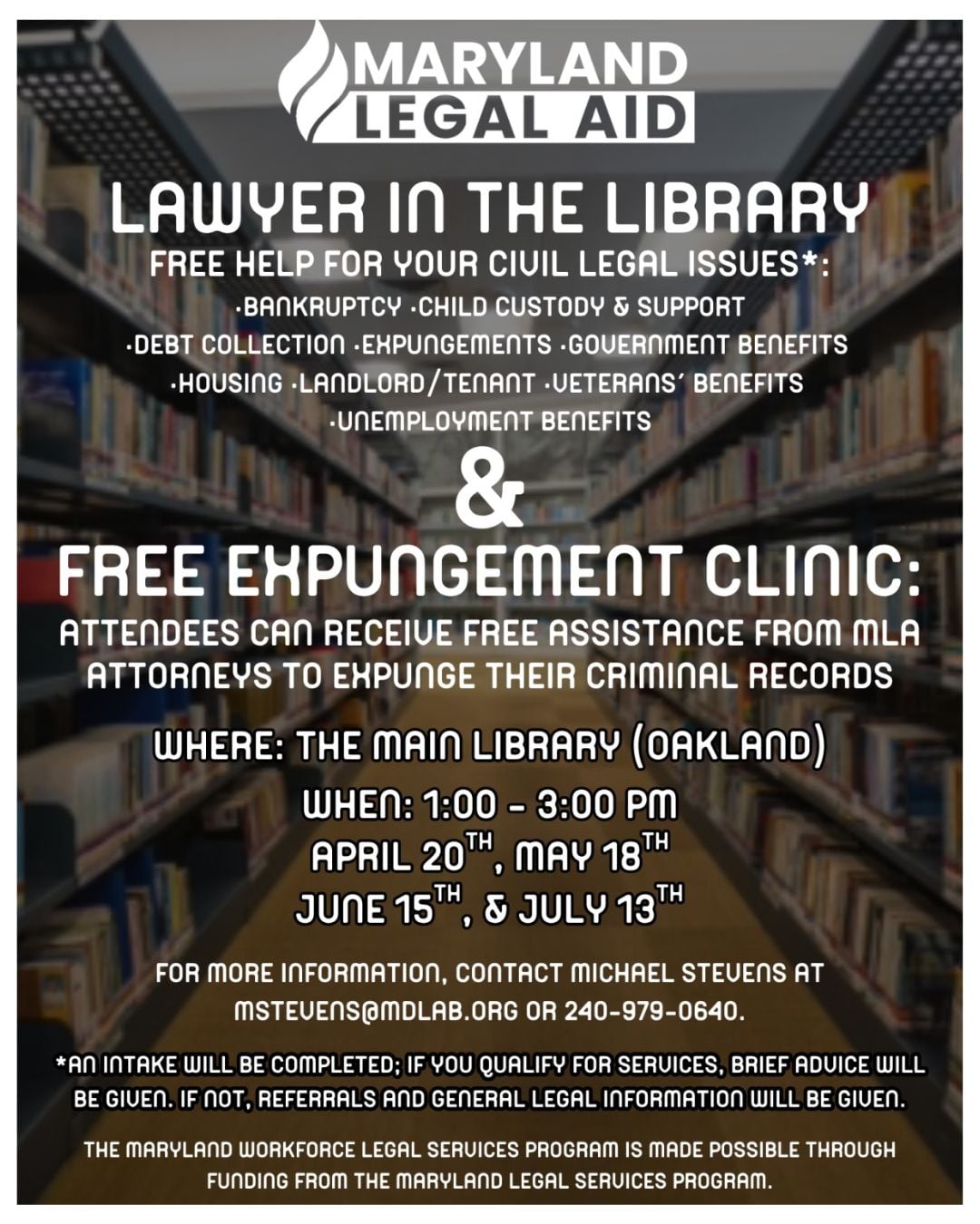 Lawyer in the Library/Free Expungement Clinic