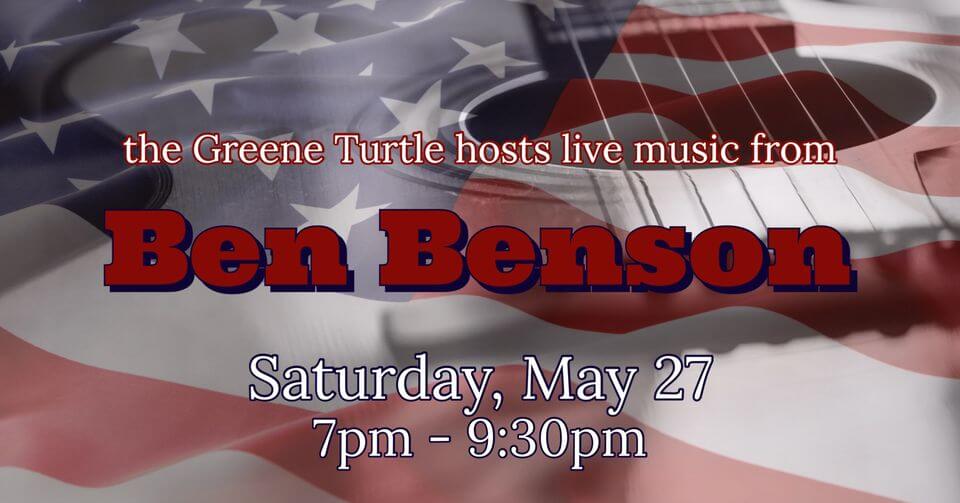 Live Music from Ben Benson at the Greene Turtle at Deep Creek Lake, MD