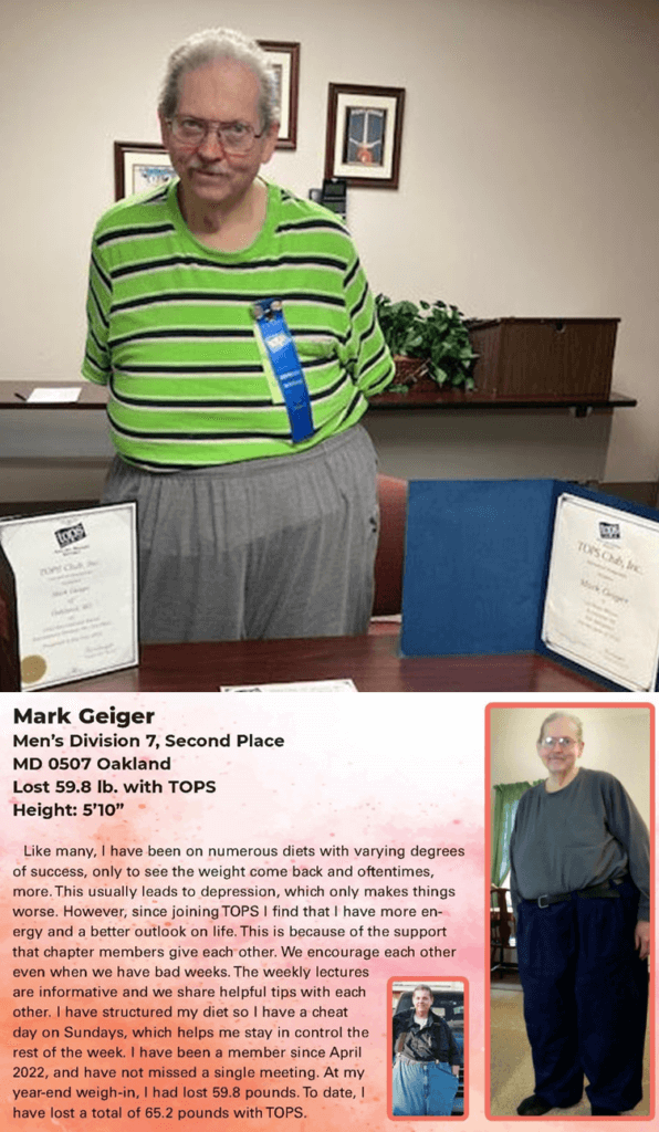 Local TOPS Participant Receives National Recognition at Deep Creek Lake, MD