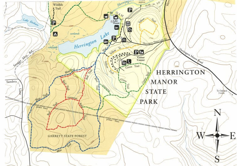 Location-Bike-Hike-Trails-Map at Herrington Manor State Park