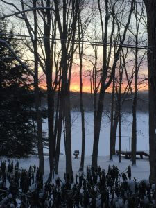 Orange Sunrise through the trees at Deep Creek Lake, MD