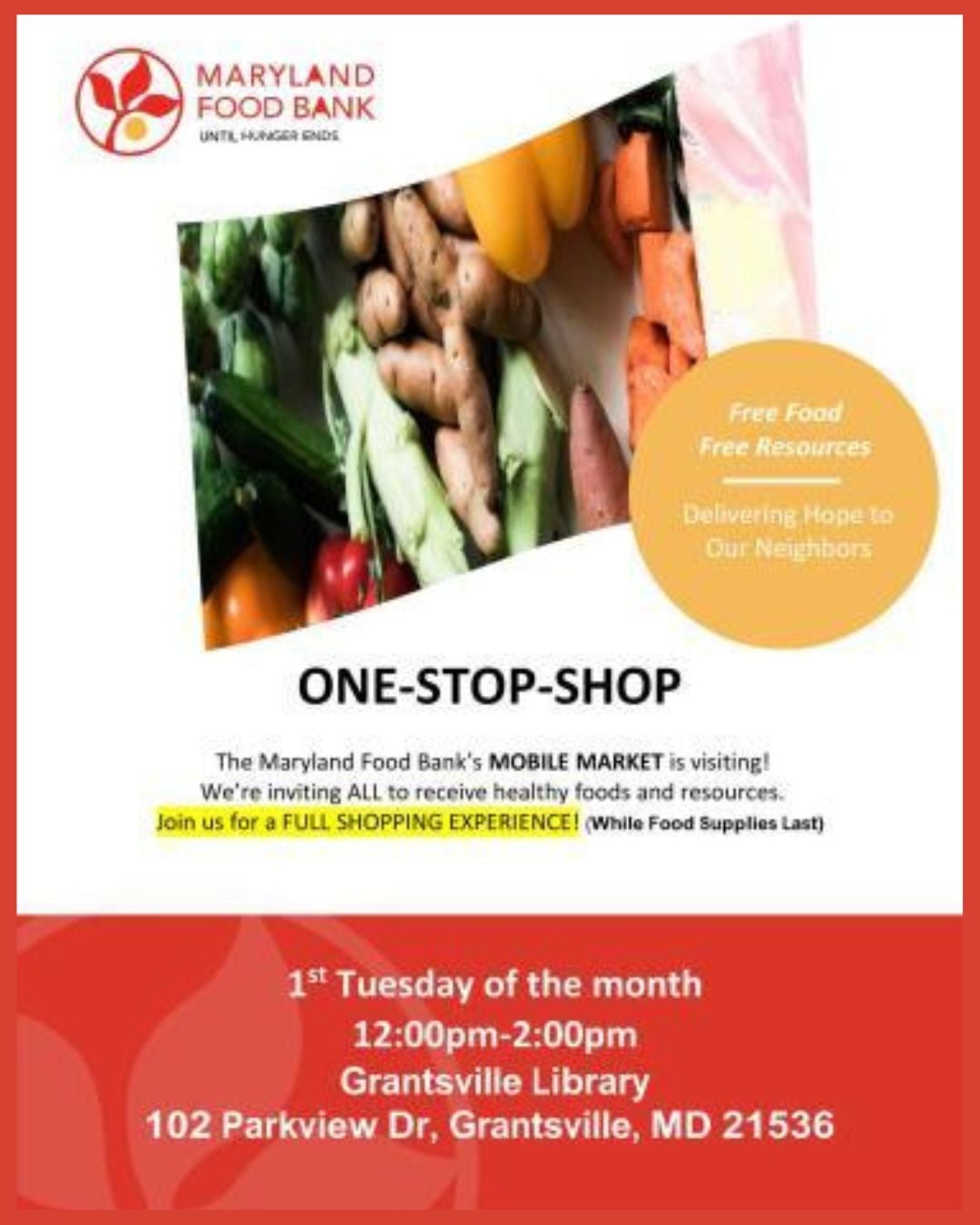 Maryland Food Bank's Mobile MarketGrantsville Library