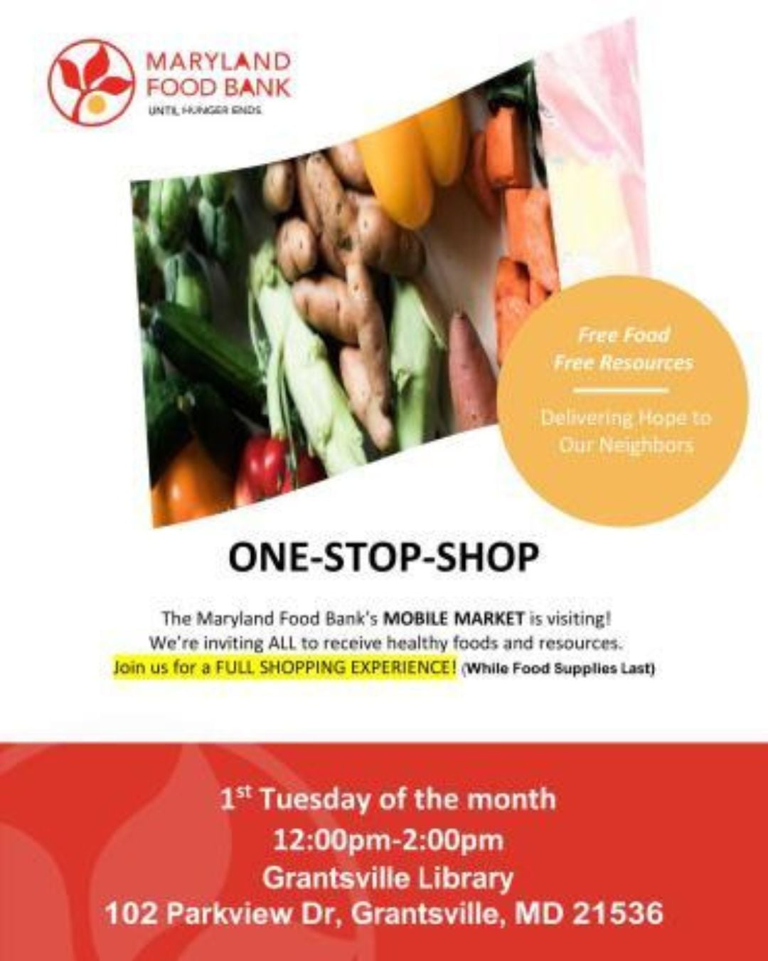 Maryland Food Bank's Mobile Market (Grantsville Library)