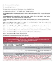 Maryland Hunting Seasons Calendar for 2023-2024-6 at Deep Creek Lake, MD
