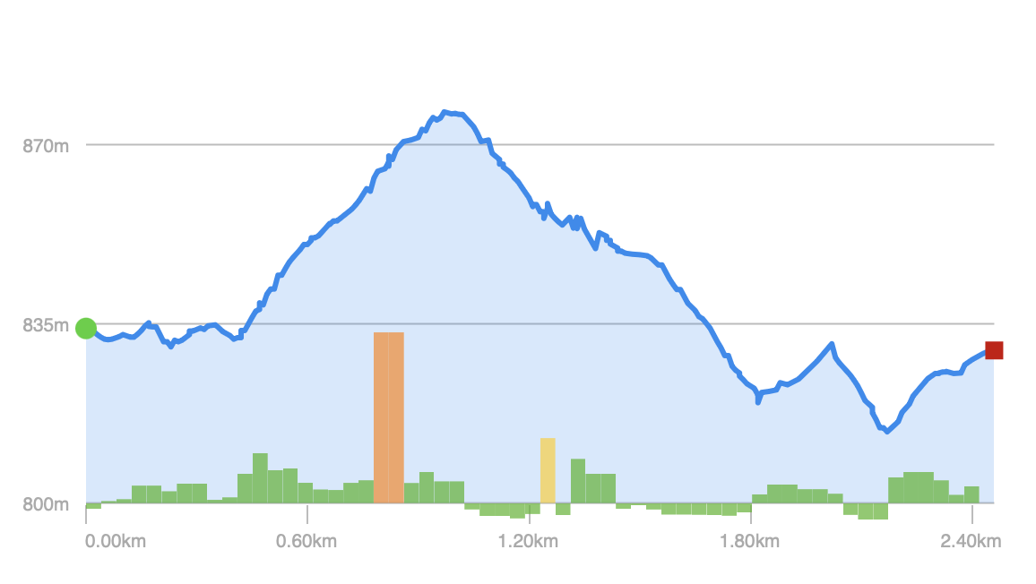 Elevation Profile - Bear Scat - Red Blazes (Meshach Browning Trail System)