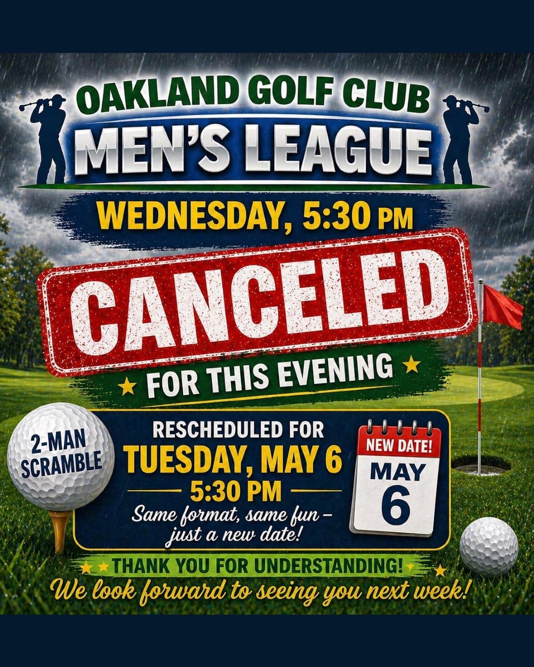 NEW DATE: Oakland Golf Club's Men's League