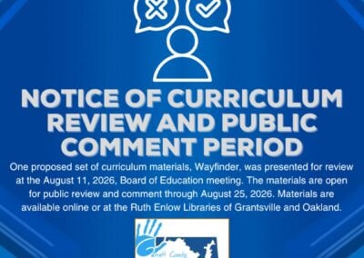 Notice of Curriculum Review and Public Comment Period