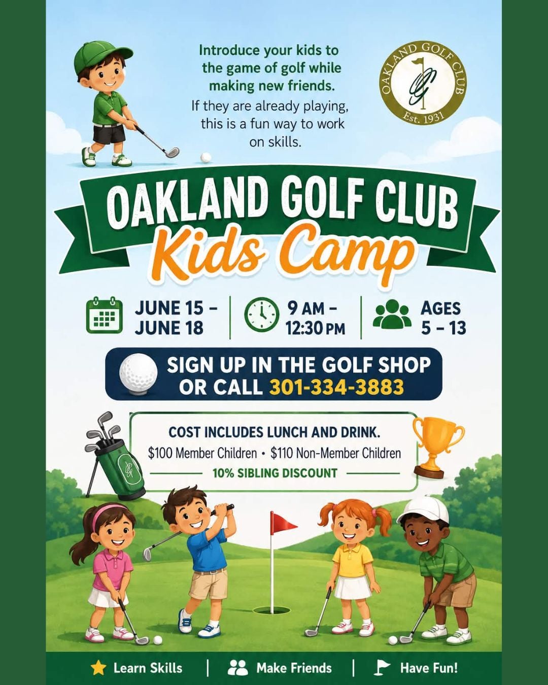Oakland Golf Club Kids Camp