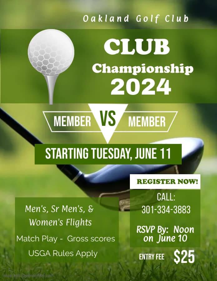 Oakland Golf Club's Club Championship 2024 at Deep Creek Lake, MD