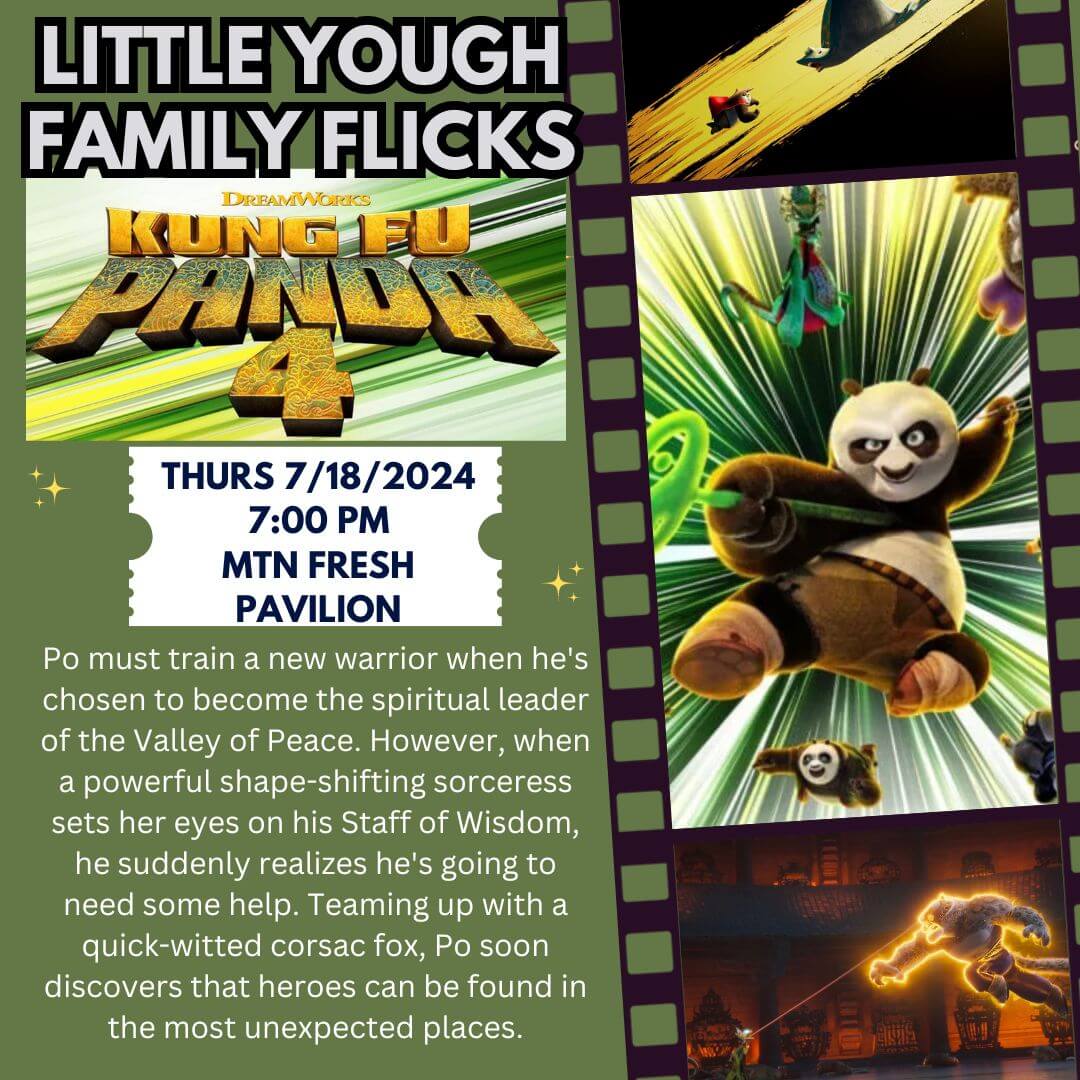 Oakland Little Yough Family Flicks: Kung Fu Panda 4 at Deep Creek Lake, MD