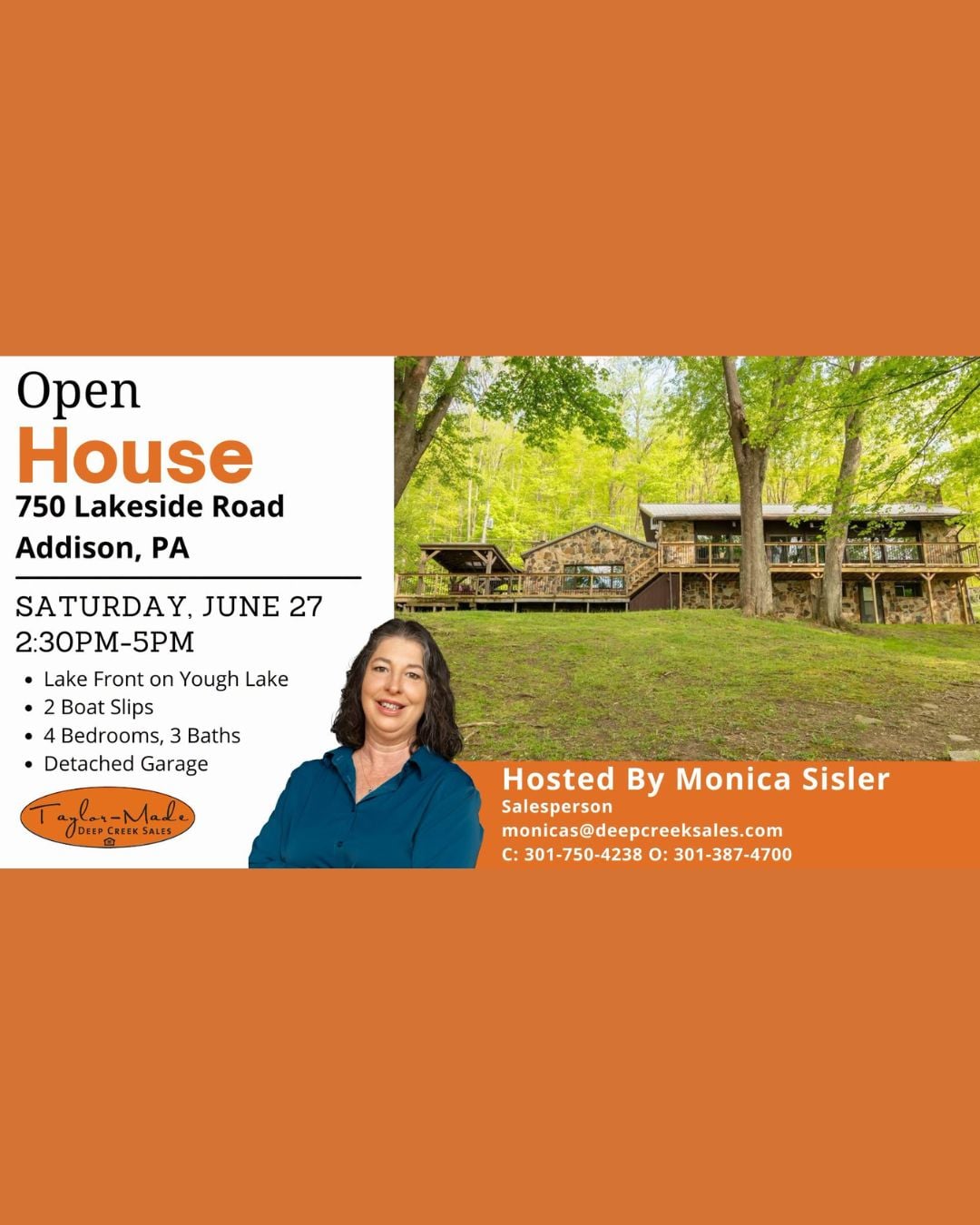 Open House 750 Lakeside Road, Addison PA