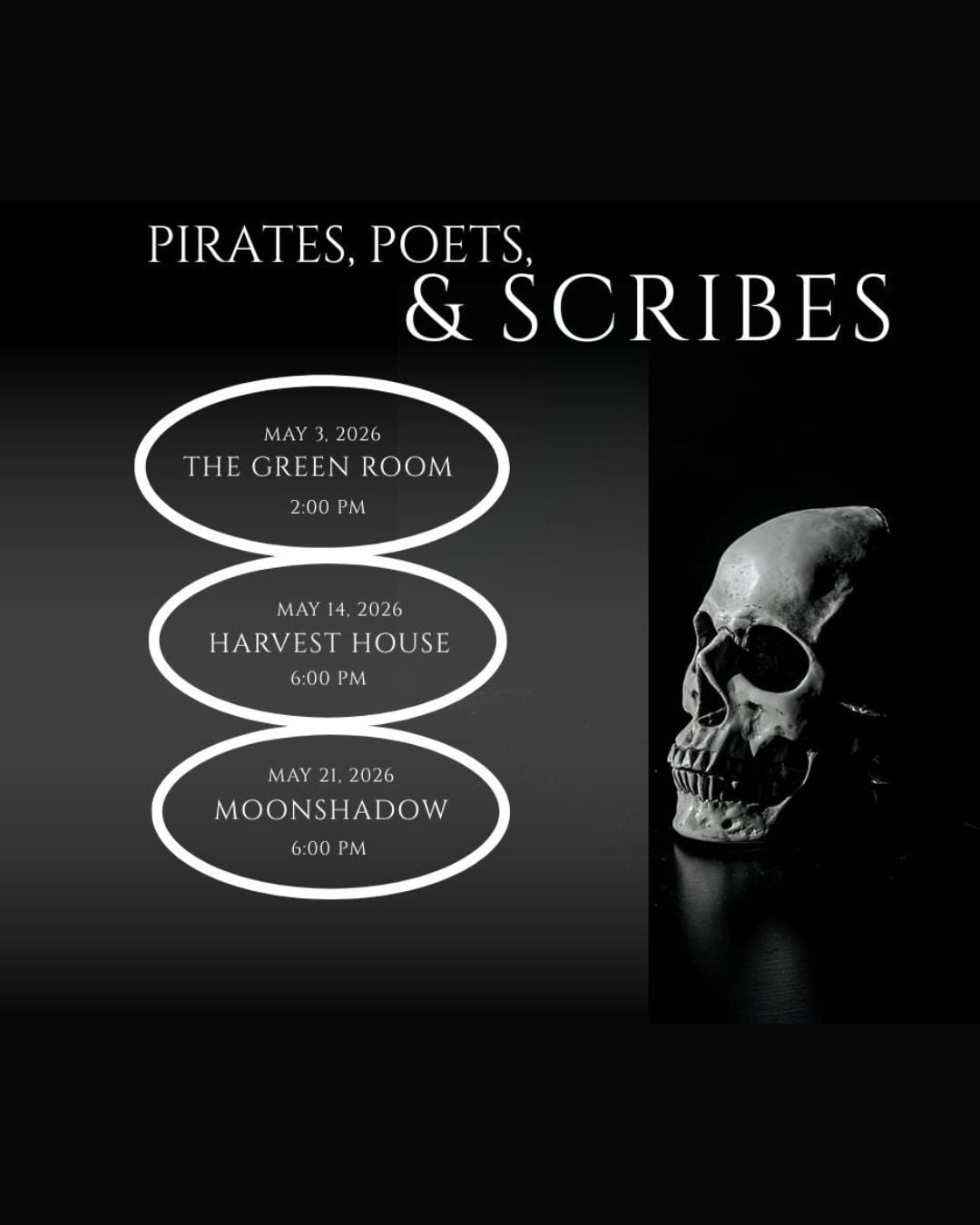 Pirates, Poets & Scribes at MoonShadow (Deep Creek Lake, MD)