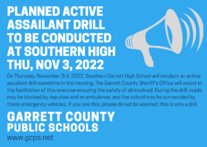 Planned Active Assailant Drill: Southern Garrett High School