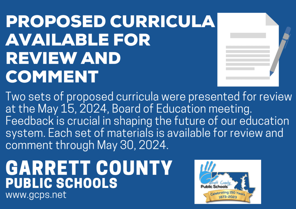 Proposed Curricula Available for Review and Comment at Deep Creek Lake, MD