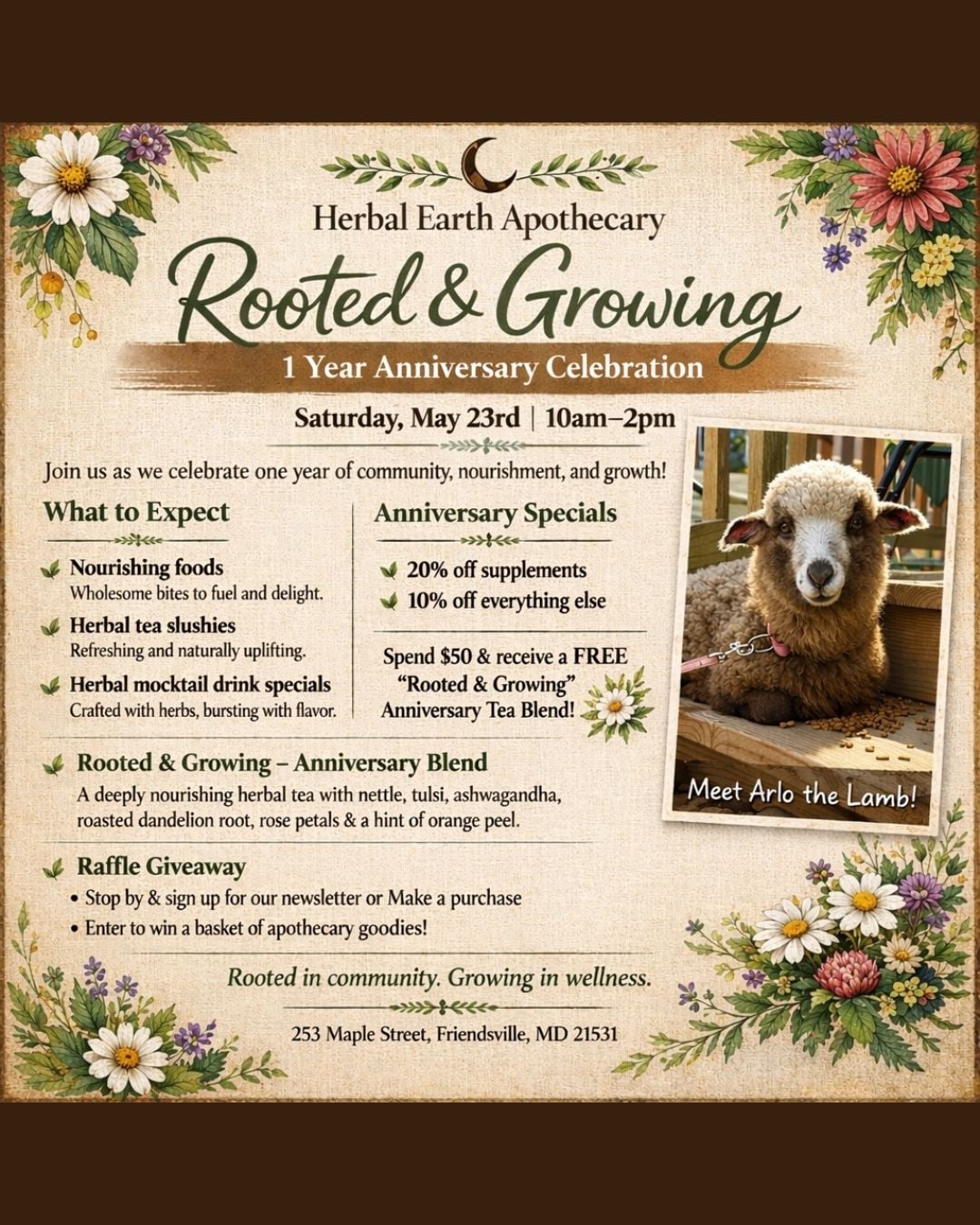 Rooted & Growing 1 Year Anniversary Celebration