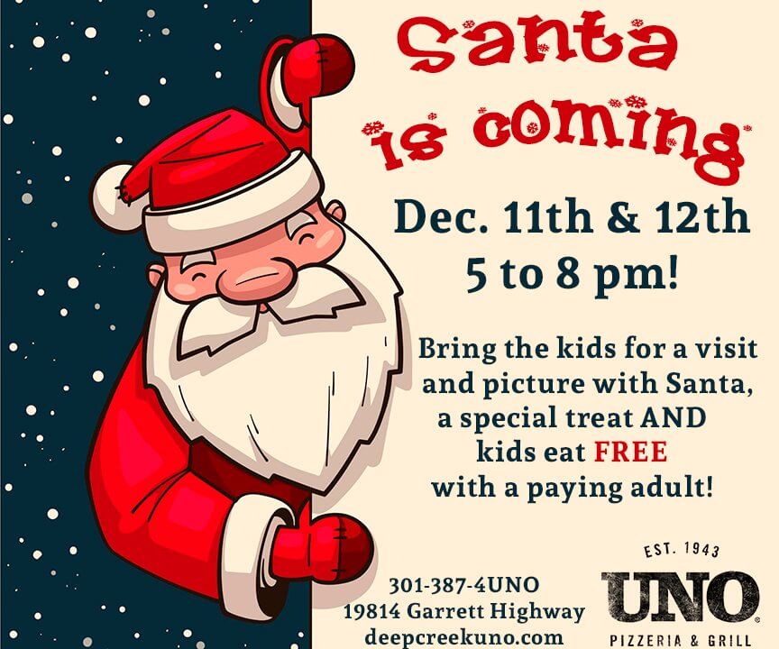 Santa is Coming to Deep Creek UNO, Deep Creek Lake, MD