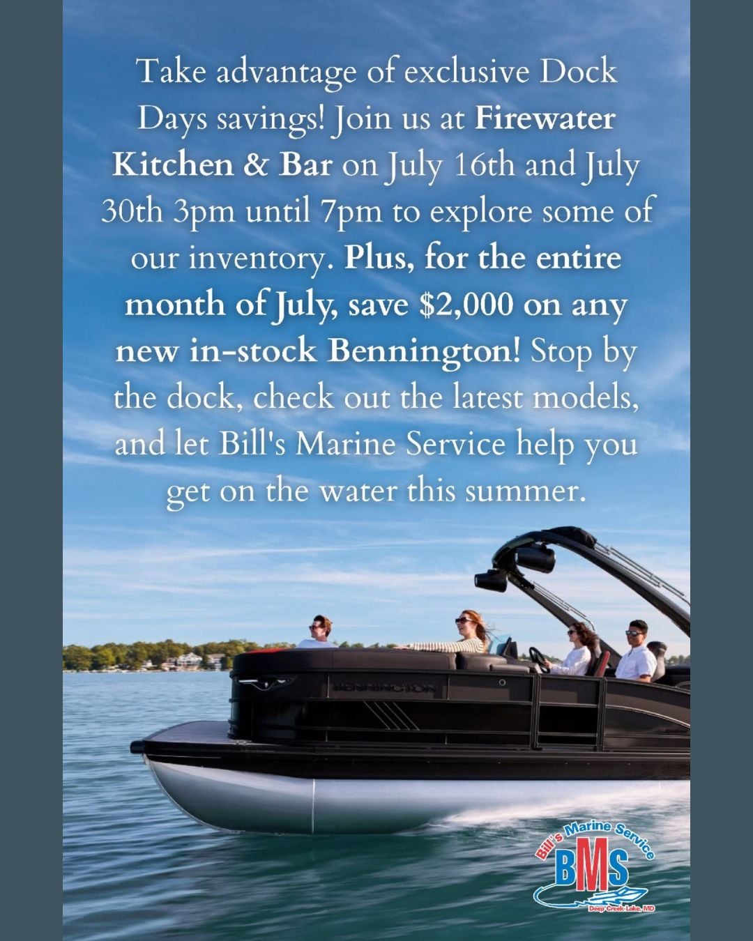 Save on Bennington with Bill's Marine Service