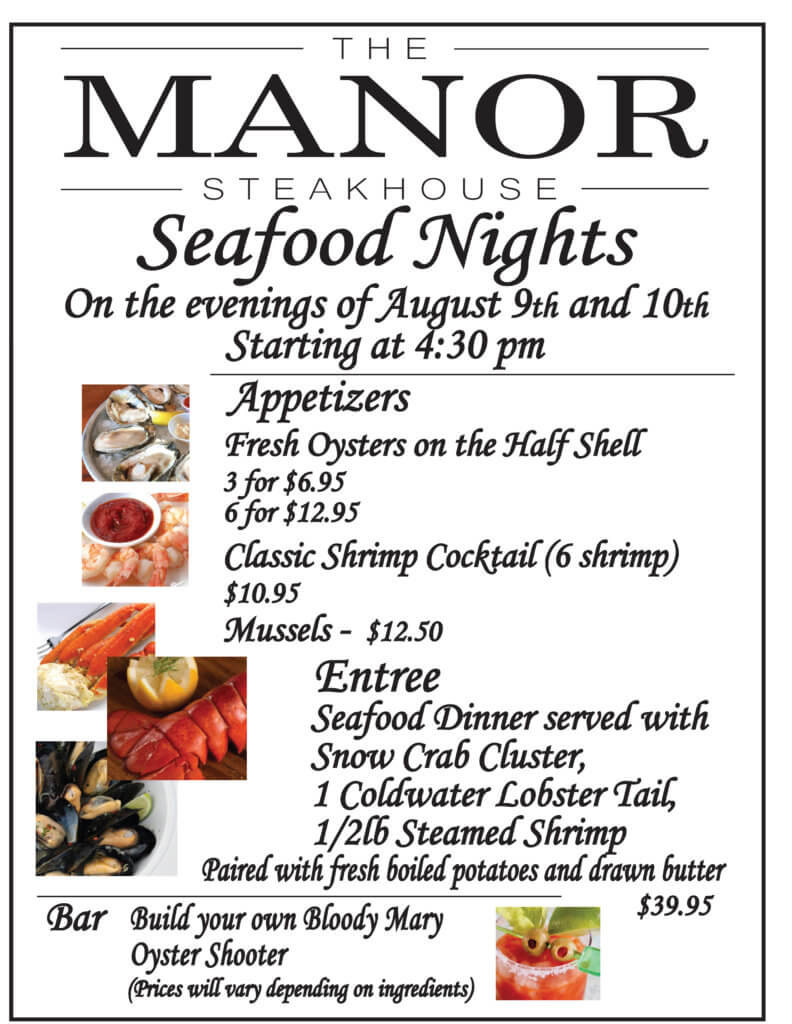 Seafood Night at The Manor Steakhouse