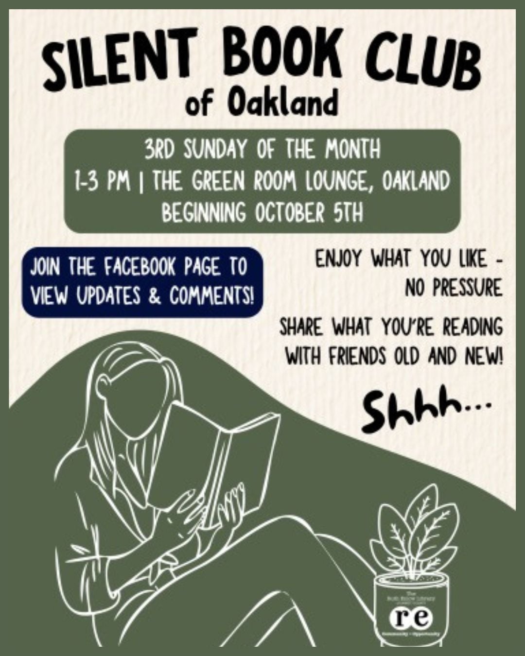 Silent Book Club of Oakland at the Green Room Lounge