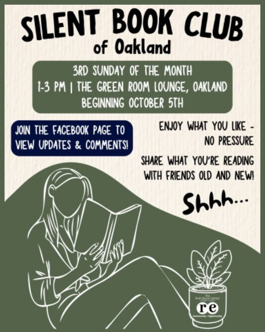 Silent Book Club of Oakland at the Green Room Lounge