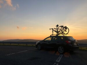 Subaru and Bikes Sunset Photo