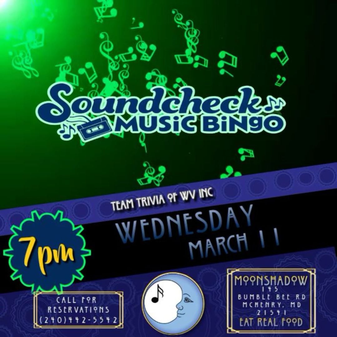 Soundcheck Music Bingo at MoonShadow (Deep Creek Lake, MD)