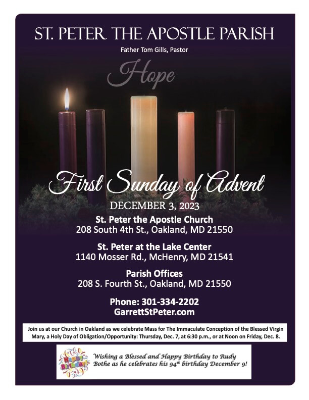St. Peter the Apostle Church- First Sunday of Advent at Deep Creek Lake, MD