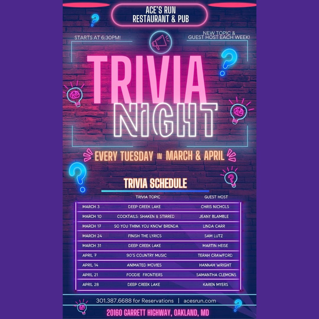 Trivia Night at Ace's Run Restaurant & Pub