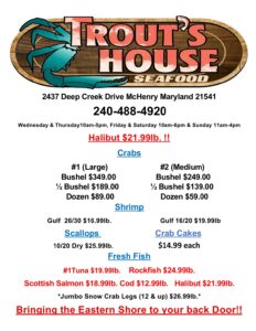 Trout's House Seafood (Deep Creek Lake, MD)