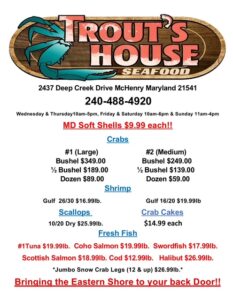 Trout's House Seafood (Deep Creek Lake, MD)