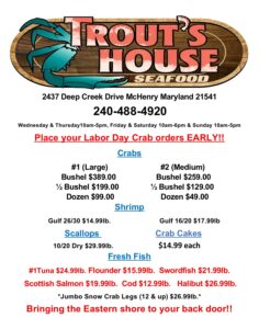 Trout's House Seafood (08/26/25)