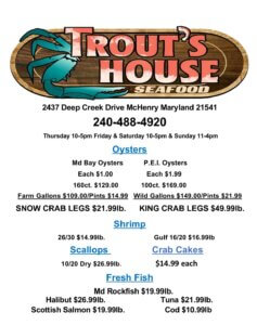 Trout's House Seafood 111324 at Deep Creek Lake, MD
