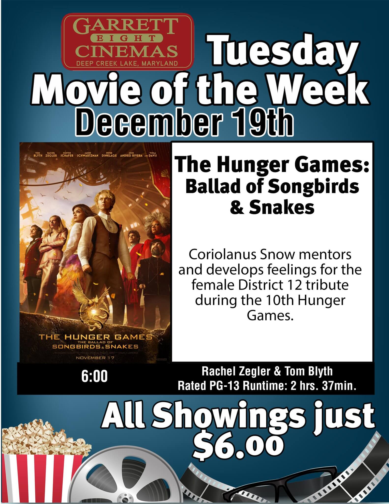 Tuesday Movie of the Week: The Hunger Games - Ballad of Songbirds & Snakes at Deep Creek Lake, MD
