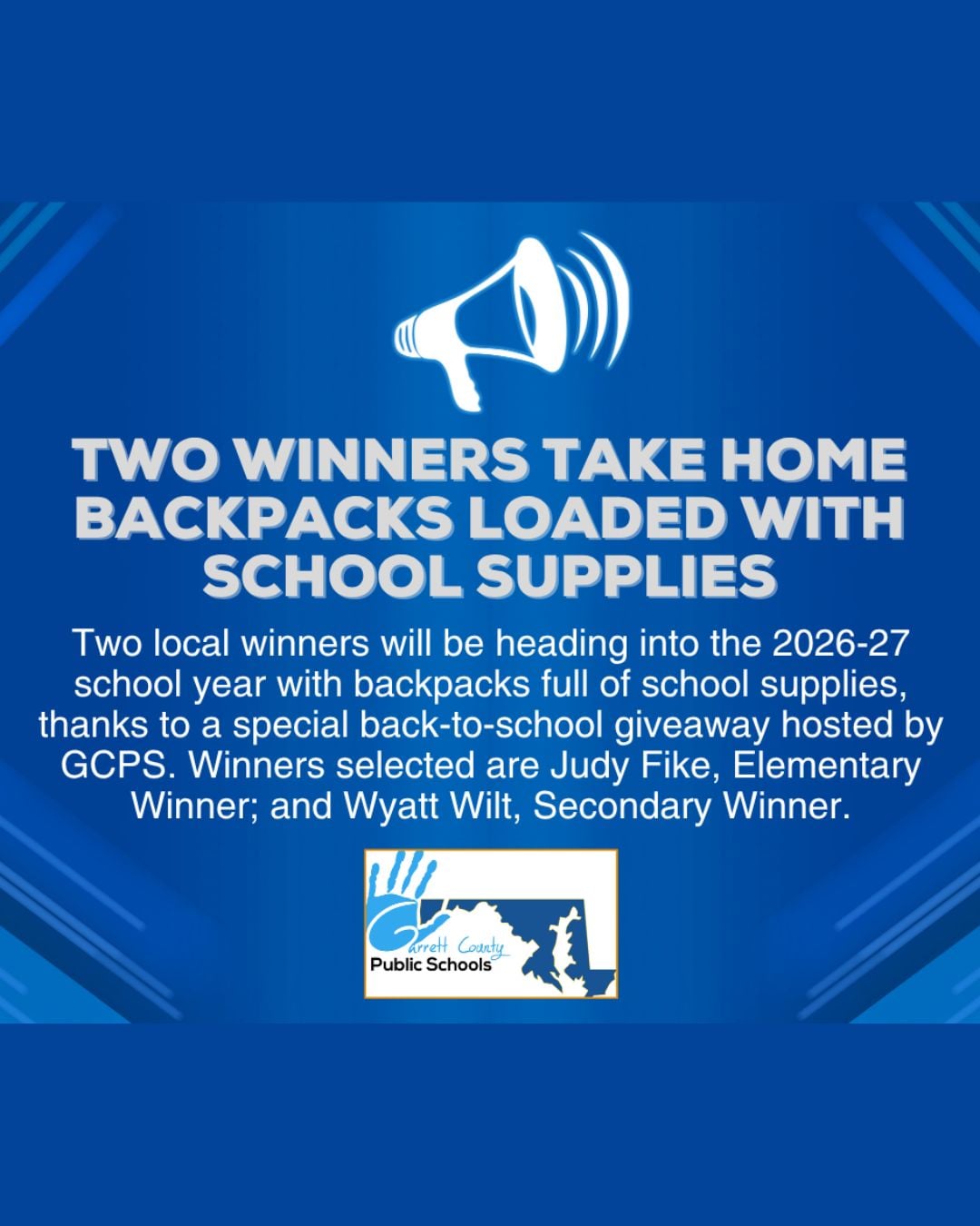 Two Winners Take Home Backpacks Loaded with School Supplies