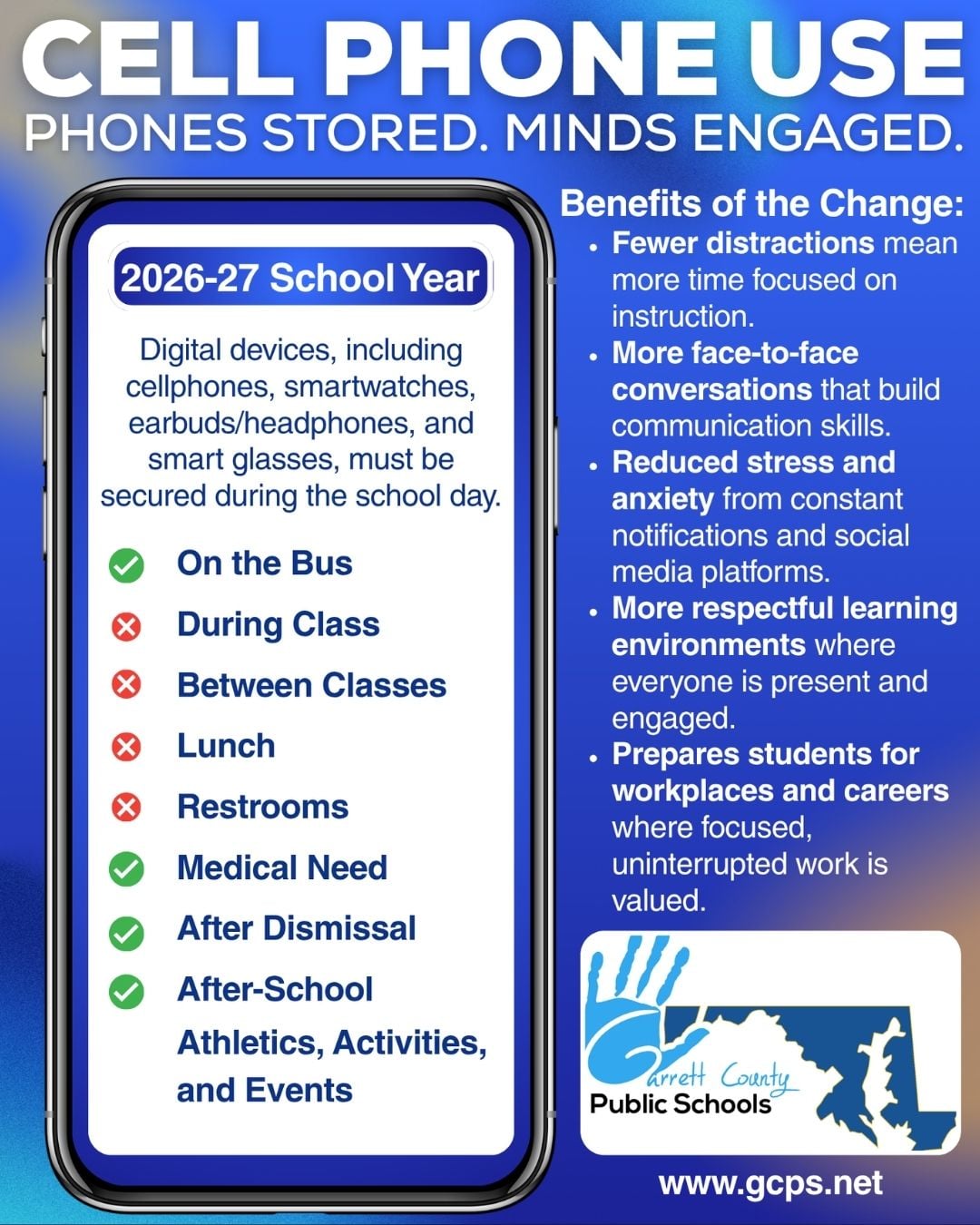 Updated Student Cell Phone Policy for 2026-27 School Year