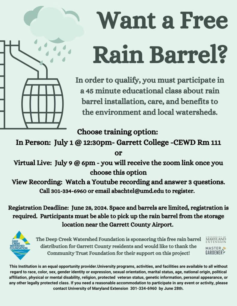Want a Free Rain Barrel? at Deep Creek Lake, MD