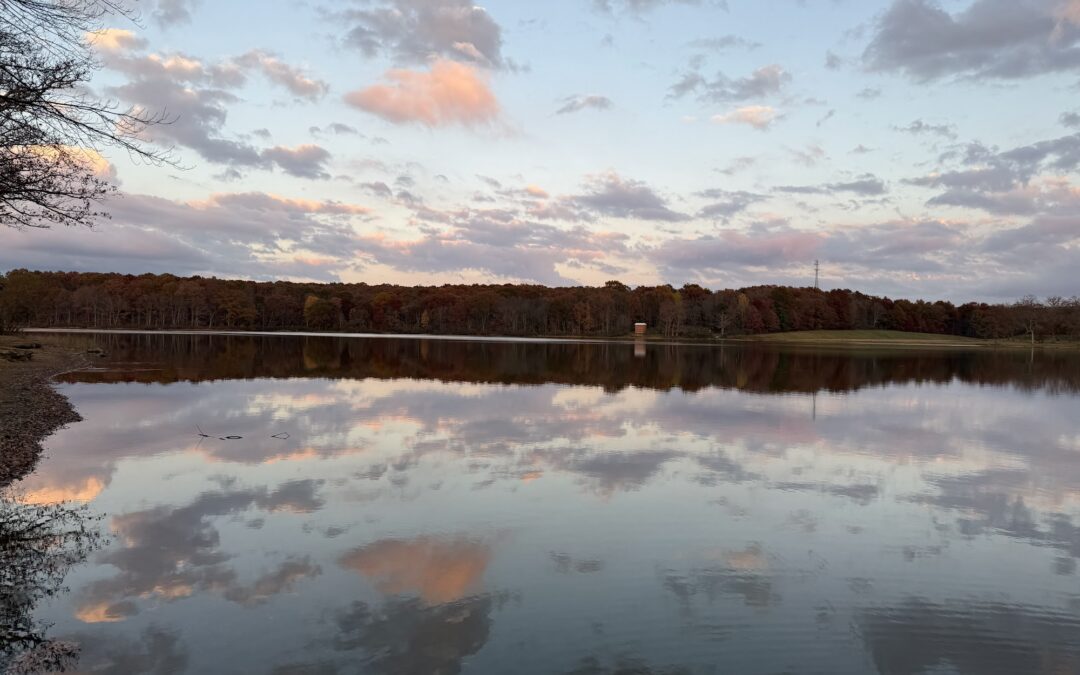 Sunset reflections on Broadford Lake
